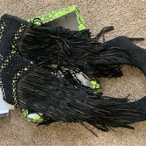 Black Fringe Women's Boots